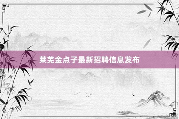 莱芜金点子最新招聘信息发布