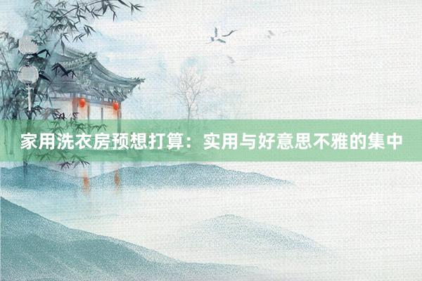 家用洗衣房预想打算：实用与好意思不雅的集中